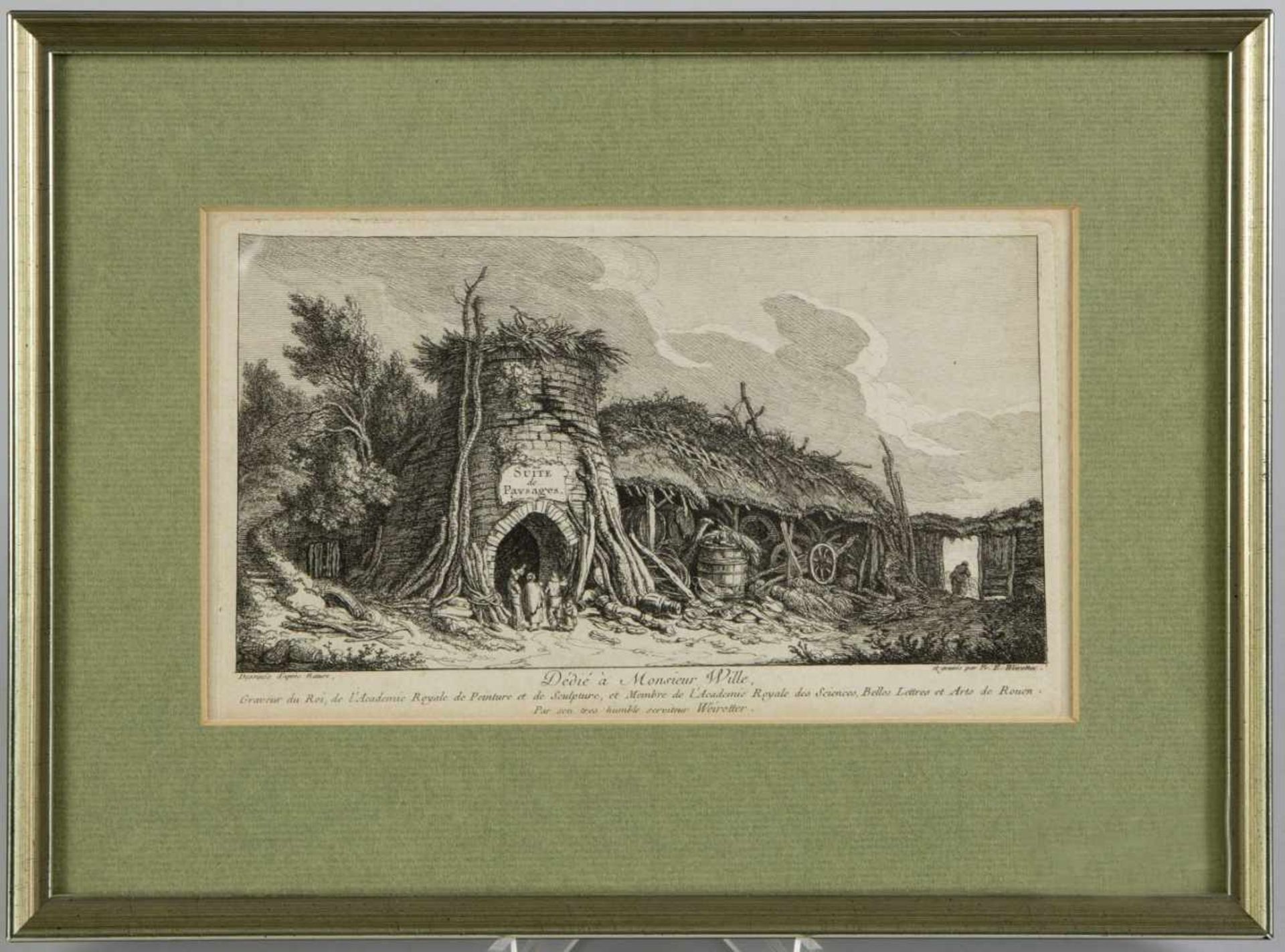 Weirotter, Franz Edmund. 1730 Innsbruck - Wien 1771Suite de paysage. 12 Radierungen. Bis 11,5 x 19,5 - Bild 2 aus 5