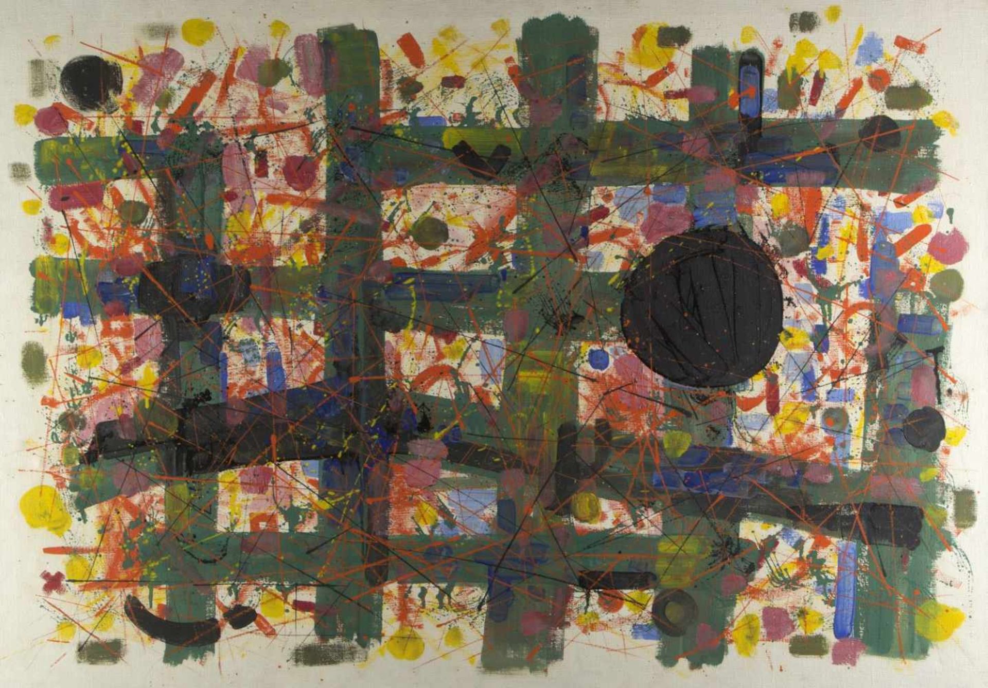Unbekannt, 20. Jh.Abstrakte Komposition. Acryl/Lwd. 100 x 140 cm.