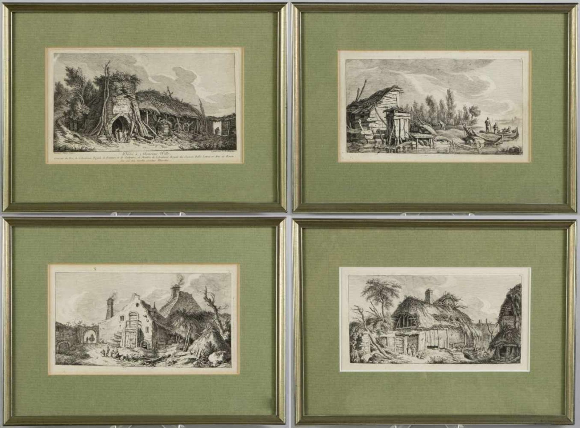Weirotter, Franz Edmund. 1730 Innsbruck - Wien 1771Suite de paysage. 12 Radierungen. Bis 11,5 x 19,5