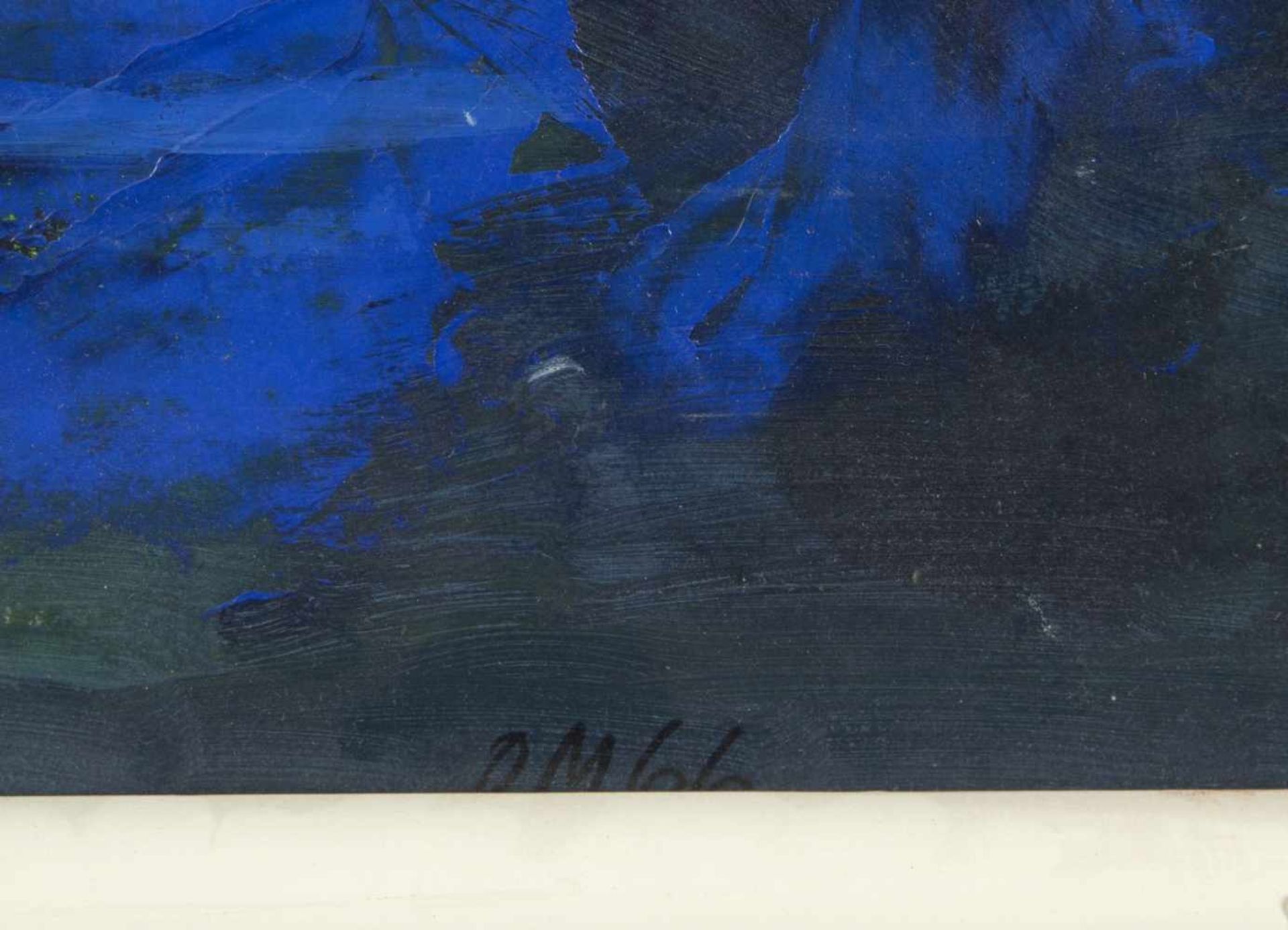 Maran, Olav. 1933 TartuMesullis. Acryl/Karton. Monogr. und dat. (19)66. 65,5 x 64,5 cm. Gerahmt. - Bild 2 aus 3