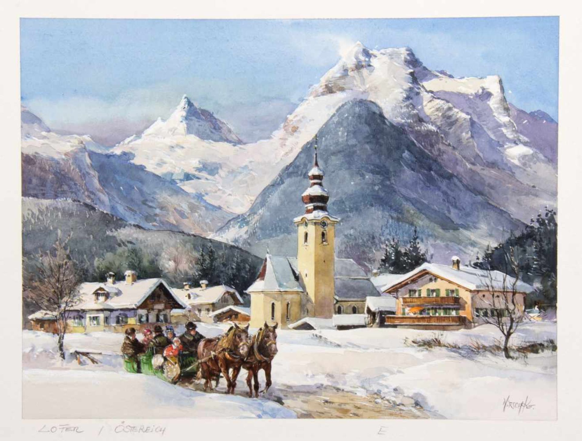 Nitschke, Detlef. 1935 BerlinAnsichten von Zermatt, Lofer und Trogir. 3 Aquarelle. Sign. und bet. 21 - Bild 2 aus 4