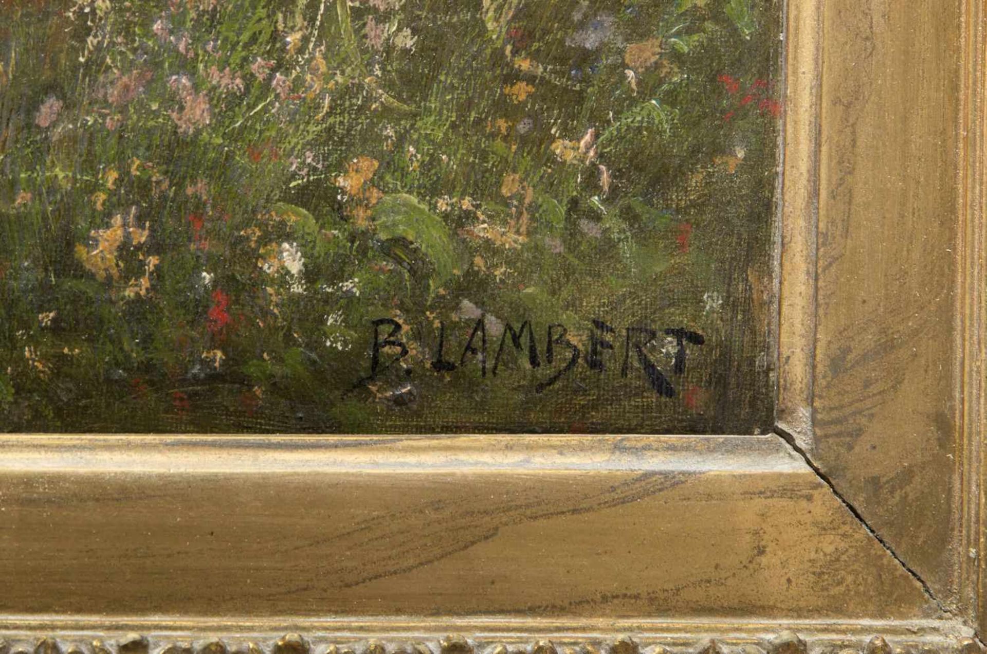 Lambert, B.Gebirgslandschaft mit einem reißenden Bach. Öl/Lwd. Sign. 89,5 x 58 cm. Gerahmt. - Bild 2 aus 4