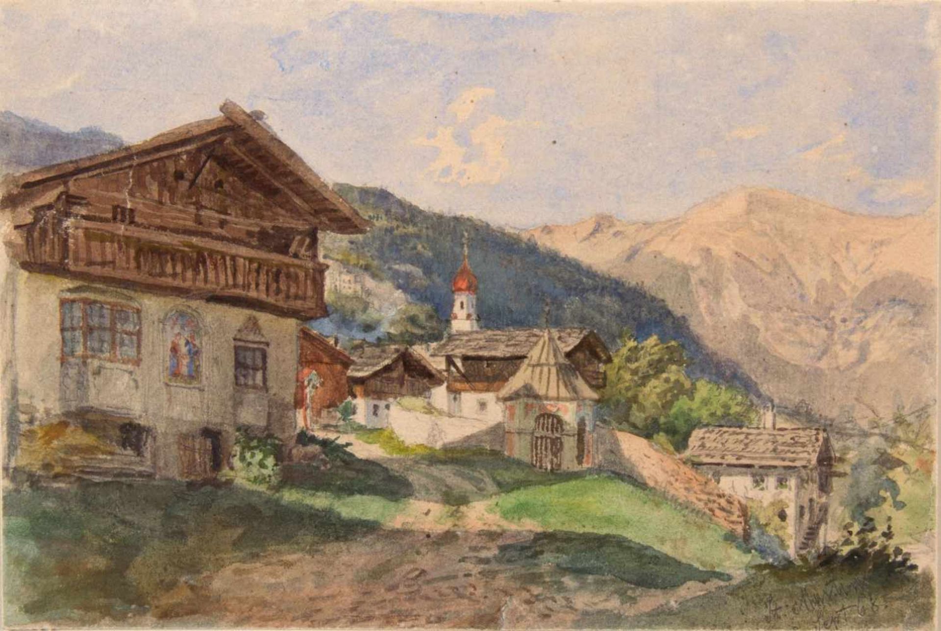 Hetz, Karl. 1828 Kulmbach - München 1899Ansichten und Interieurs. 22 Aquarelle und - Bild 3 aus 4