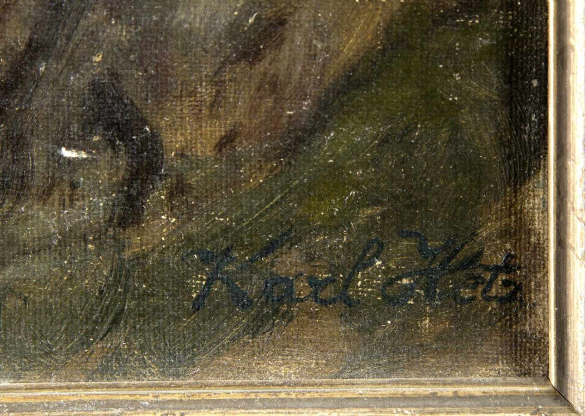 Hetz, Karl. 1828 Kulmbach - München 1899Südliche Landschaft mit einer Bucht. Öl/Lwd. Sign. 55,5 x 68 - Bild 4 aus 5