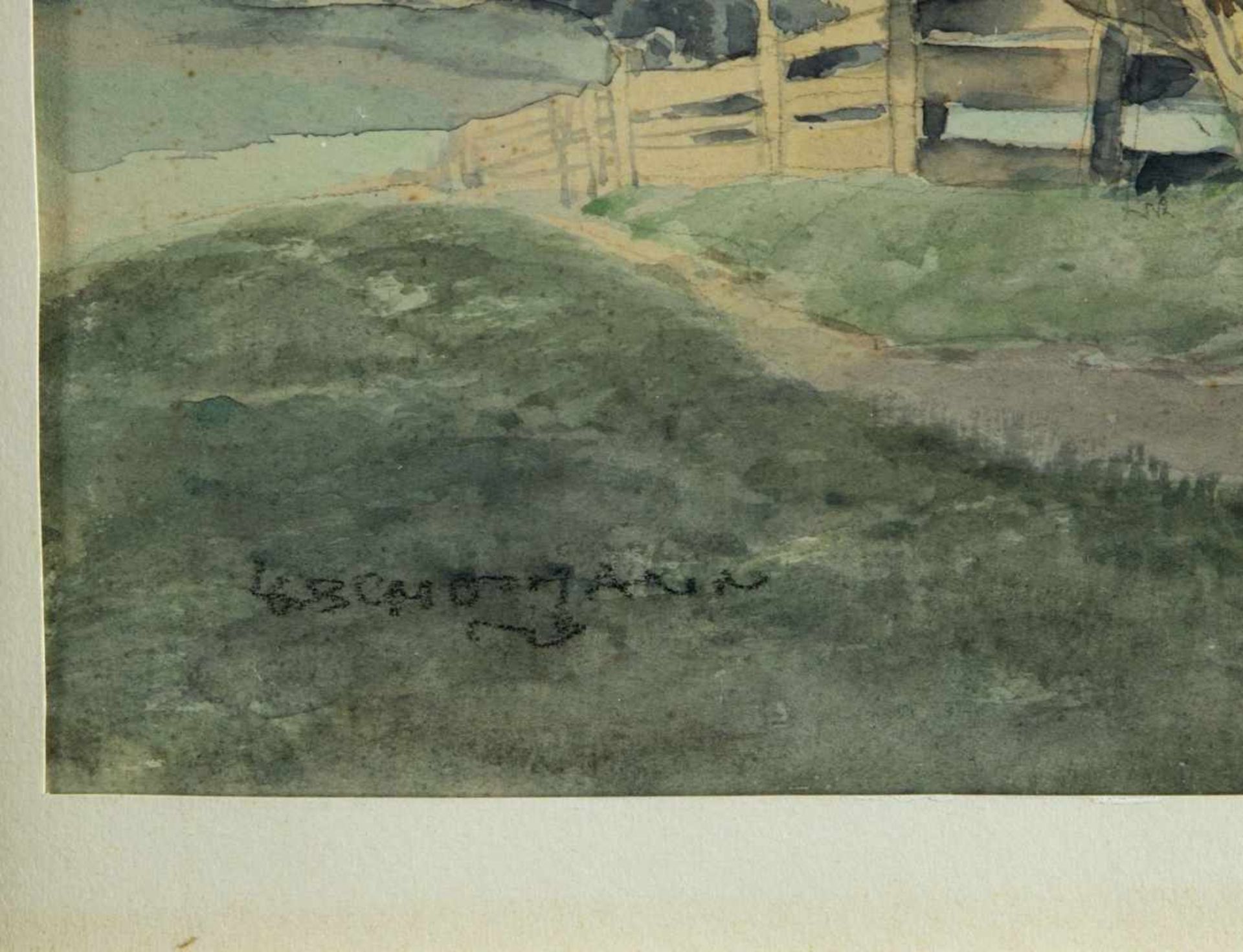 Gschossmann, Ludwig. 1894 Strasbourg - Tegernsee 1988Blick über den Forggensee (?). Aquarell über - Bild 2 aus 2