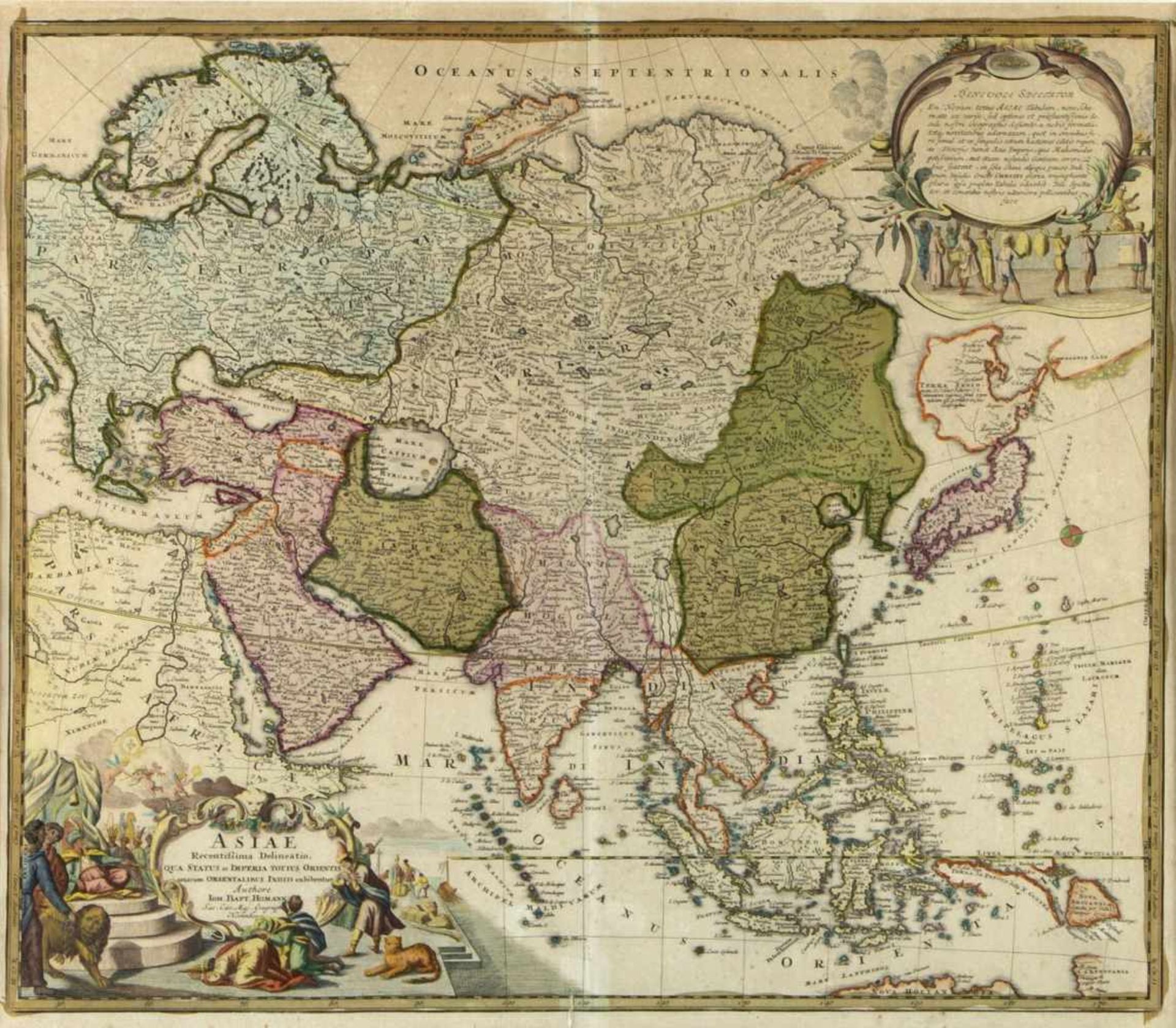 Homann, Johann Baptist u.a.Africa. Asia. Europa. 3 kol. Kupferstiche. Bis 50 x 57,5 cm.- - -27. - Bild 4 aus 4