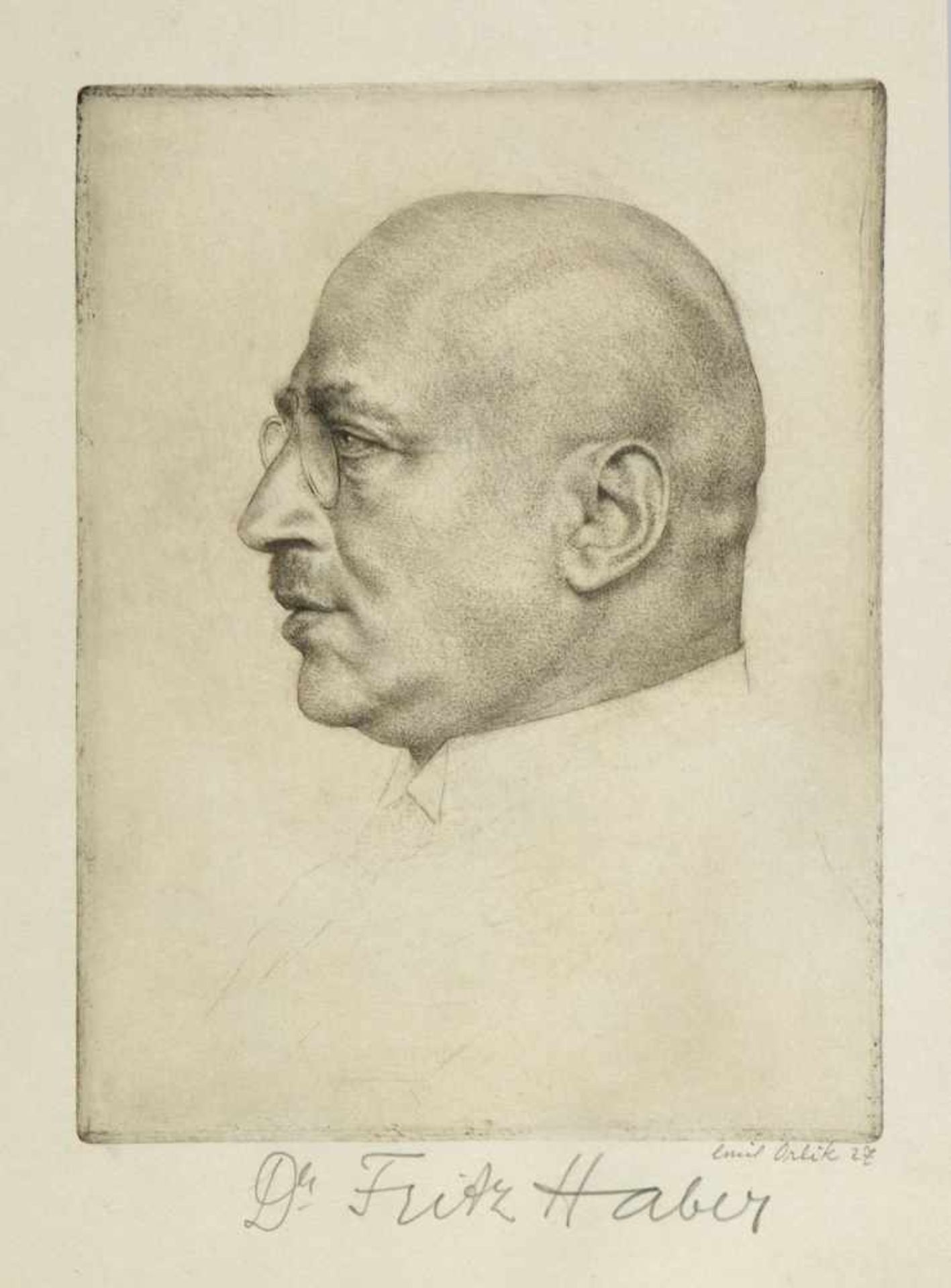 Orlik, Emil. Engelbrecht, MartinPortrait Fritz Haber. Ansicht von Amsterdam. 1 Radierung. 1 kol. - Bild 4 aus 6