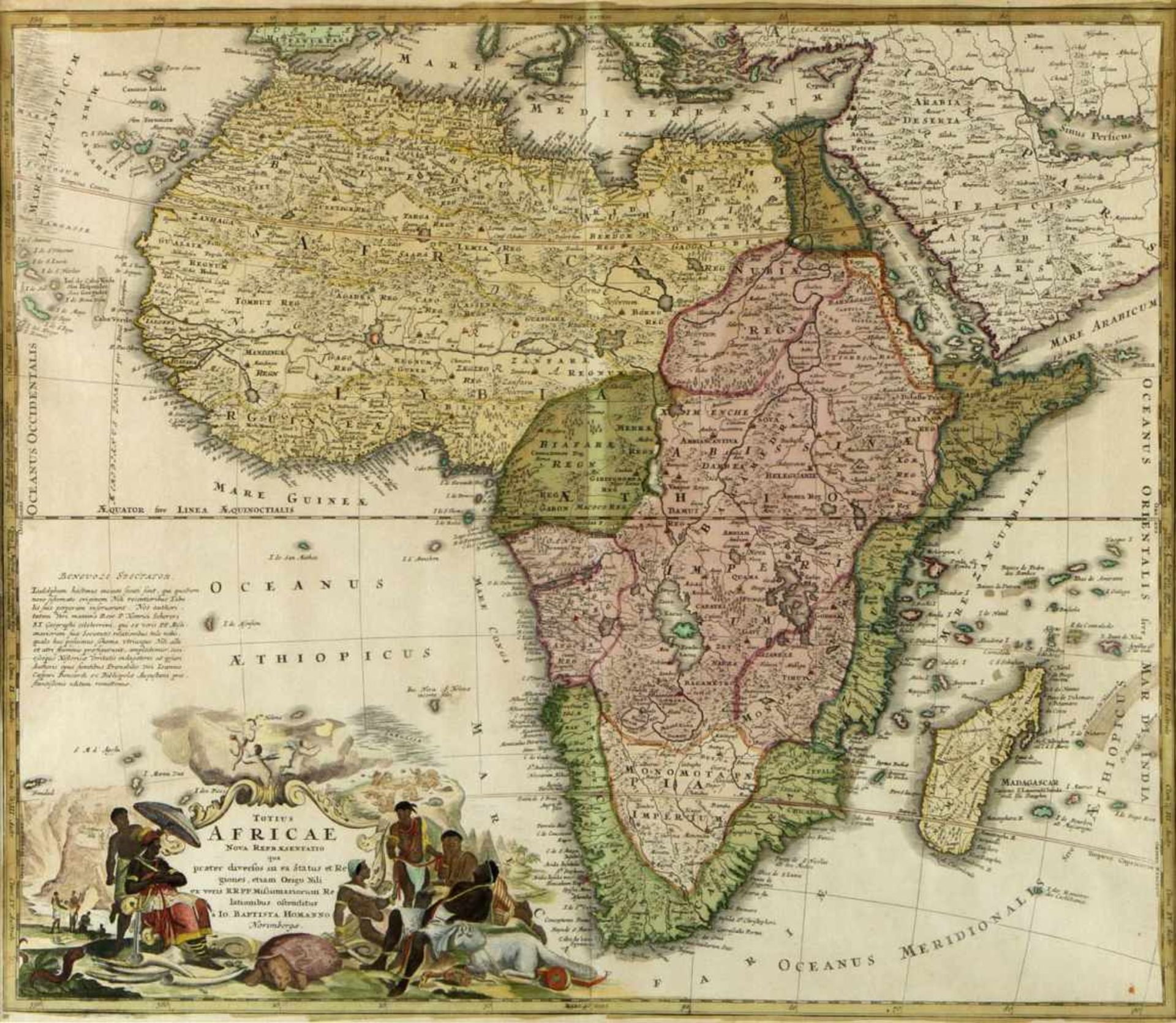 Homann, Johann Baptist u.a.Africa. Asia. Europa. 3 kol. Kupferstiche. Bis 50 x 57,5 cm.- - -27. - Image 2 of 4