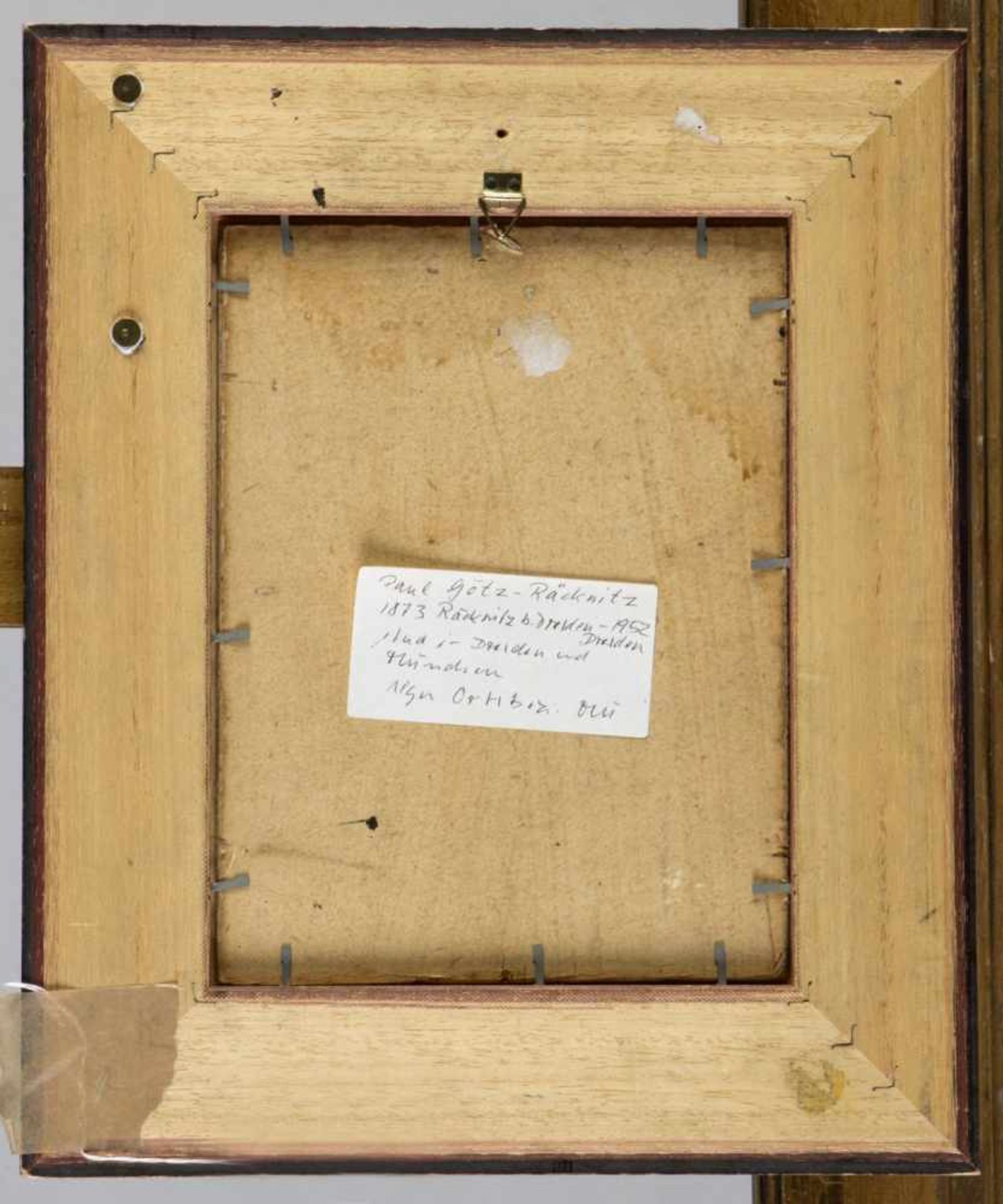Götz-Räcknitz, Paul u.a.Portraits. 3 Gem. Öl/Karton bzw. Holz. 1 sign. Bis 35 x 25 cm. Gerahmt. - Bild 8 aus 10