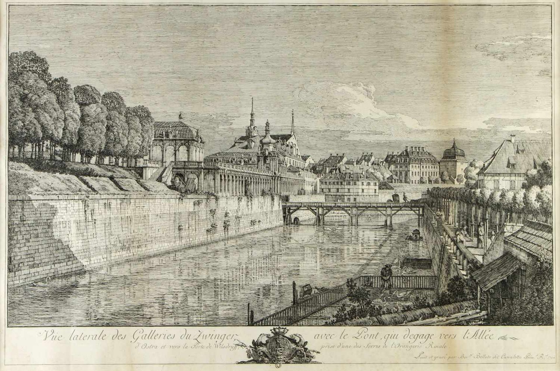Bellotto gen. Canaletto, Bernardo. 1721 Venedig - Warschau 1780Vue laterale des Galleries du Zwinger