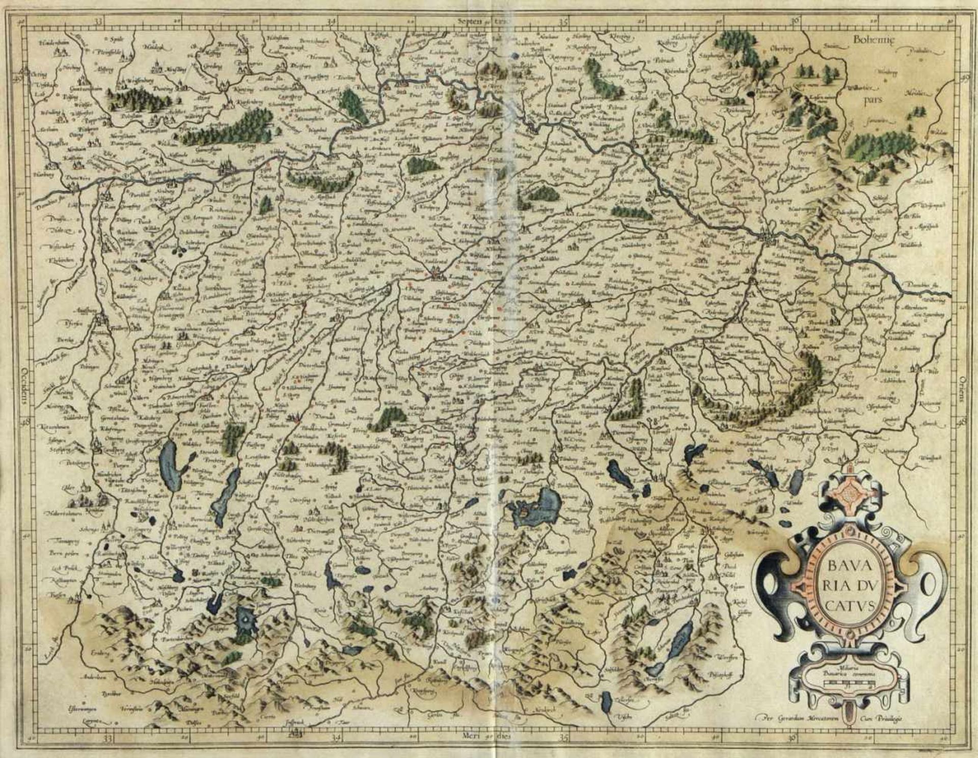 Dekorative GraphikVersaille. Bavaria. Lieux. Brixen. 4 Bll. versch. Techn. Bez. Bis 38 x 50 - Bild 3 aus 5