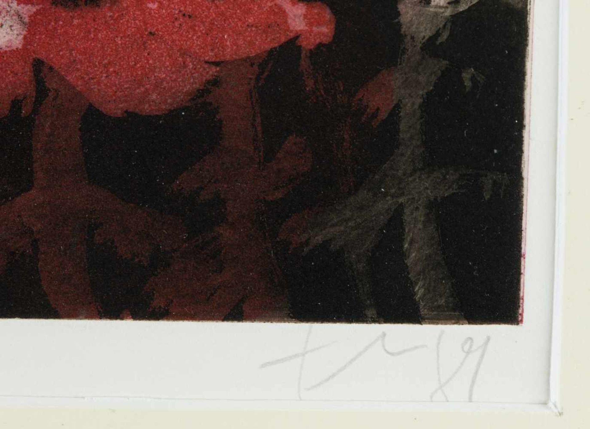 Fussmann, Klaus. 1938 VelbertRoter Mohn. Radierung. Sign. und num. Ex. 13/80. 20 x 23 cm.- - -27. - Bild 2 aus 2