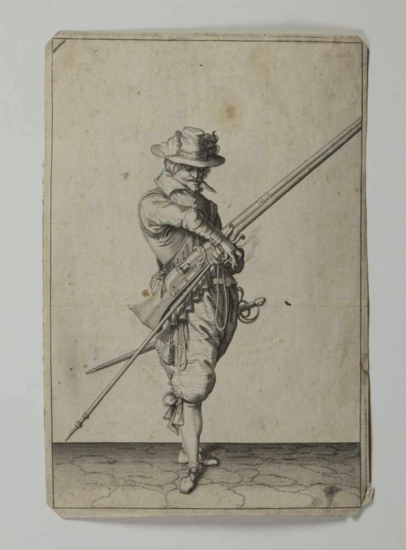 Saenredam u.a.Handwerker. Soldat mit Muskete. Portrait des Julius Hecker. 2 Kupferstiche. 1 - Bild 3 aus 4