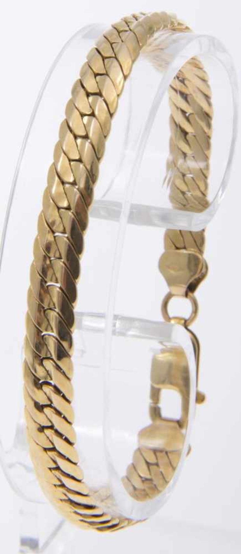 Klassisches Solitär-Brillant-Collier mit ArmbandGelbgold 585. Flachpanzerketten mit - Bild 4 aus 4