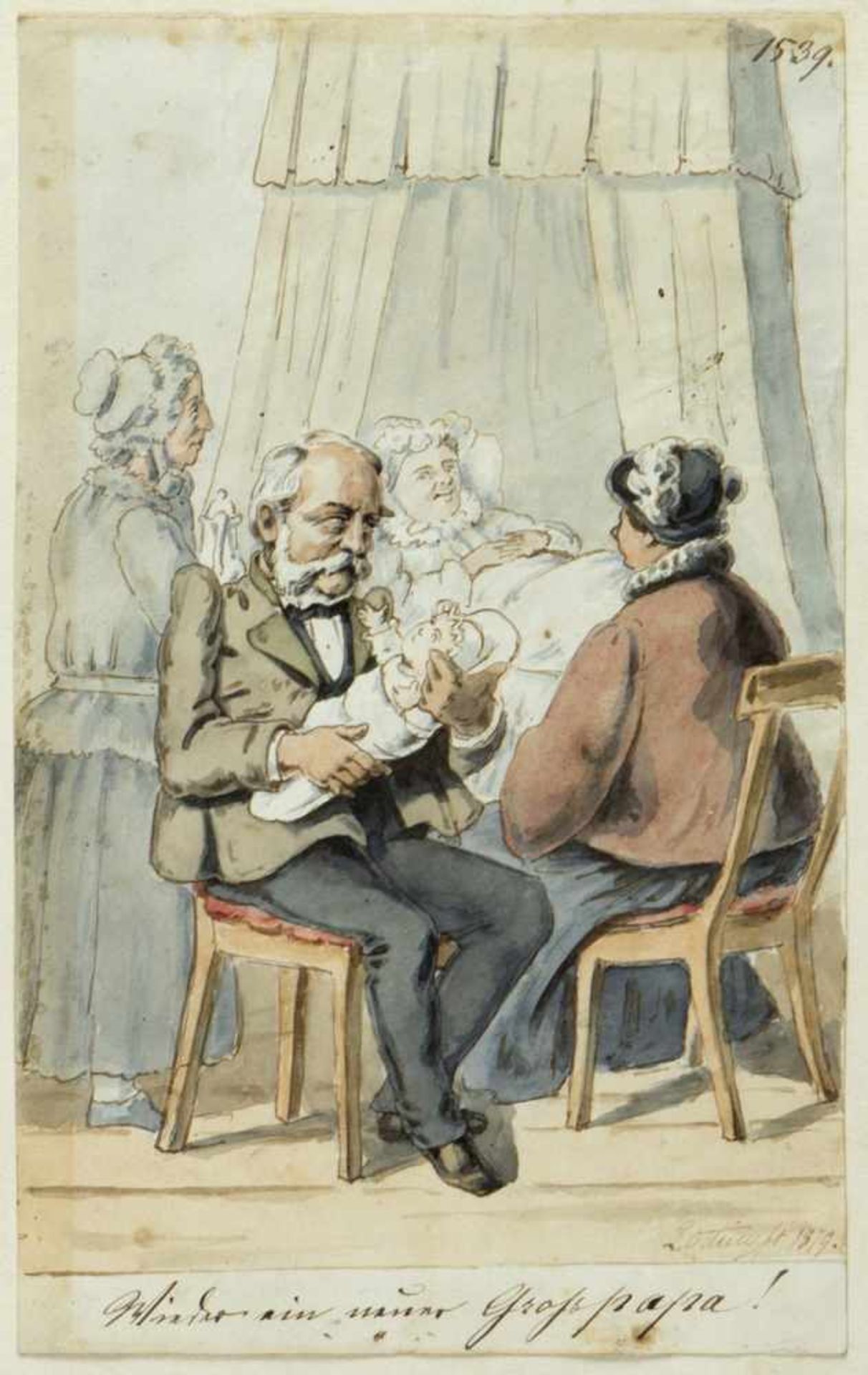Otting, Ludwig von. 1818 - 1894Wieder ein neuer Großvater. Der Geheimrat verlässt seine - Bild 3 aus 3