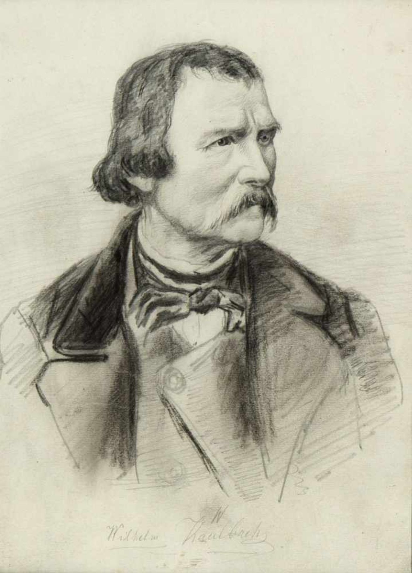 Kaulbach, Wilhelm von. 1804 Arolsen - München 1874Selbstportrait. Bleistiftzeichn. Sign. 23 x 19
