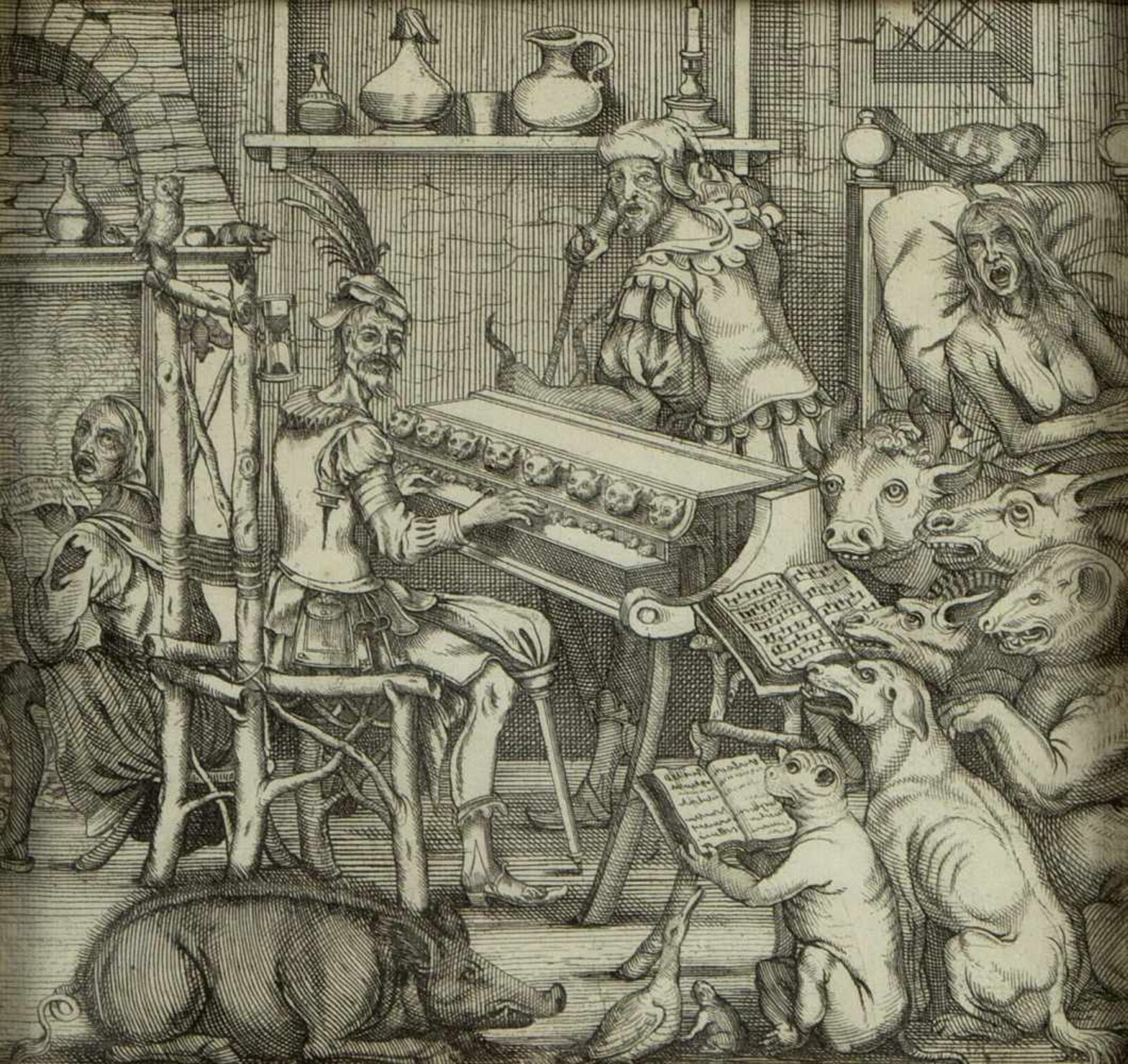 Hogarth, William. 1697 - 1764. Nach Konzert der Tiere. Radierung. 22,5 x 23,5 cm.- - -27.00 %