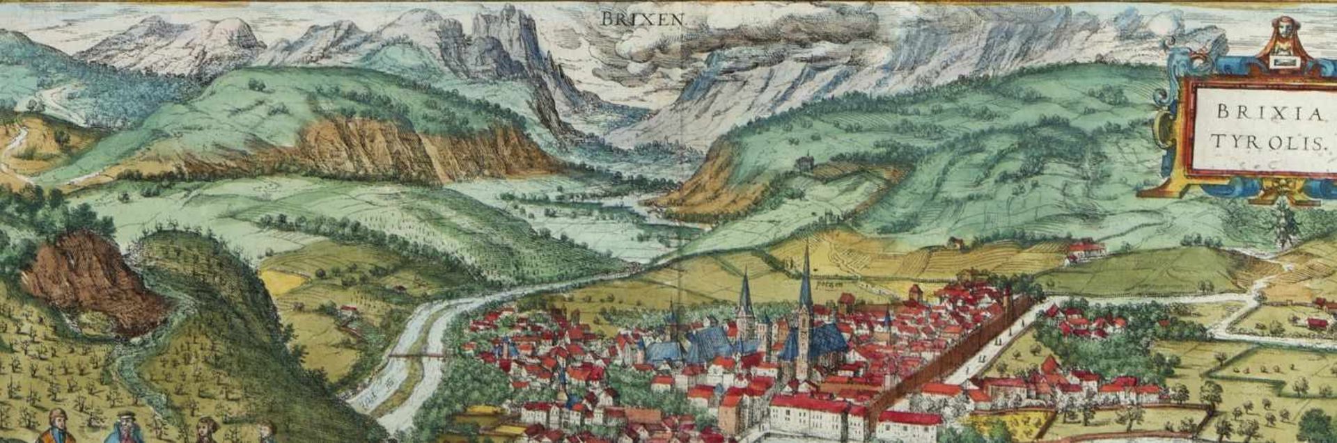 Dekorative GraphikVersaille. Bavaria. Lieux. Brixen. 4 Bll. versch. Techn. Bez. Bis 38 x 50 - Image 5 of 5