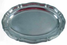 Tablett, oval, 800er Silber, Reliefrand, 708 g, L. 39,5 cm