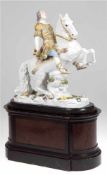 Porzellanfigur "August der Starke zu Pferd", Schwertermarke wohl Samson Paris, nachMeissen-Modell,