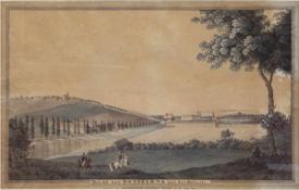 Postl, Friedrich Julius (19. Jh.) "Ansicht von Budischau von der Ostseite", aquarellierteZeicnung,