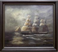 Marinemaler (1. Hälfte 20 Jh.) "Das Vollschiff Aline des Reeders Carl Woermann zu Hamburganno 1867",
