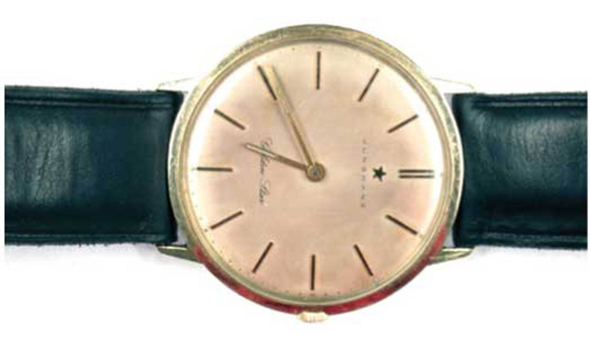 Armbanduhr "Junghans Golden Star", 585er GG, goldfarbenes Zifferblatt mit