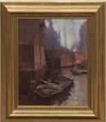 Maler 20. Jh. "Hamburger Hafen", Öl/Holz, Ritzsignatur "Otto Pippel" u.r., 28x36 cm,Rahmen