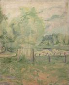 Fischeder, Katharina Ida (1894-1982 Saarow) "Impressionistische Landschaft mit Bäumen",Öl/Lw., 91,