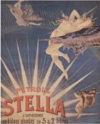 Werbeplakat "Pétrole Stella", Druck nach Henry Boulanger Gray, 49x39 cm, hinter Glas imRahmen