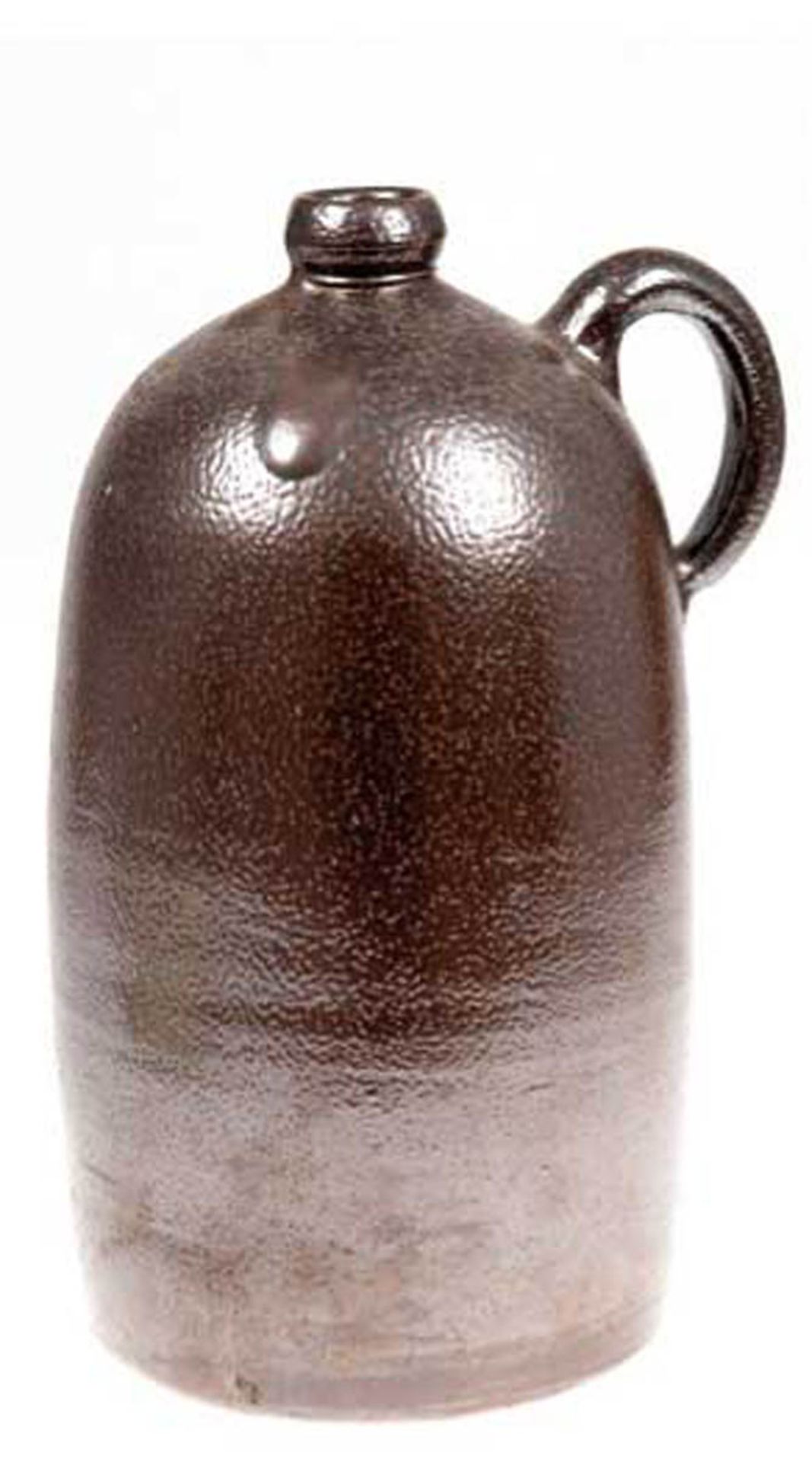 Flasche, Steinzeug, Höganäs, braun glasiert, 1 Handhabe, überm Boden kl. Loch, Vol. 5 l,H. 33 cm