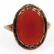 Ring ca. 1900, 585er GG, Karneol ca. 1,9 x 1,5 cm, RG 55, Innendurchmesser 17,5 mm, Gew.4,1g