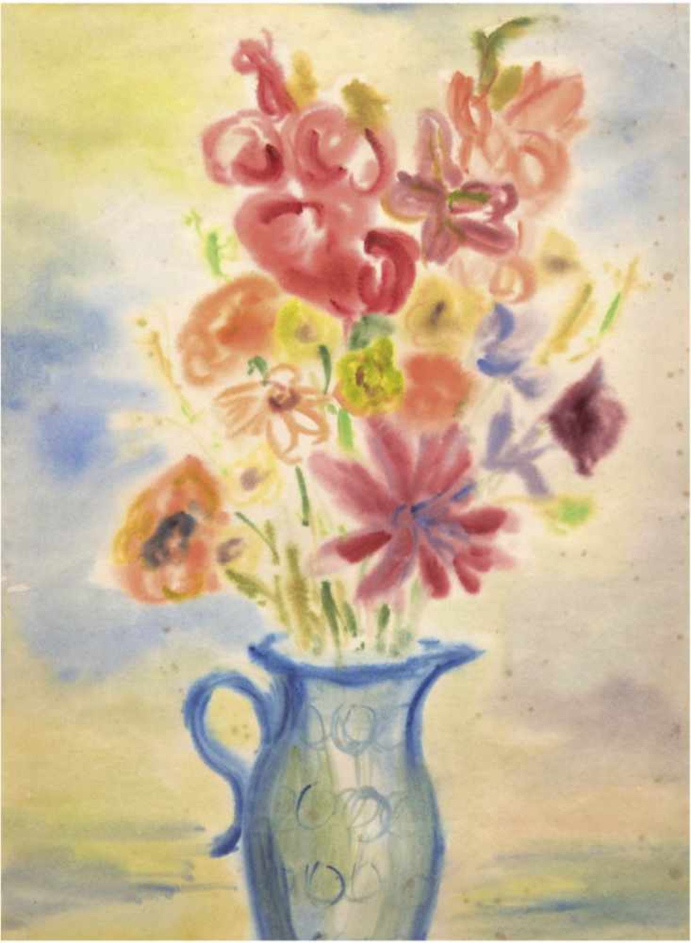 Dunkelmann, Kurt (1906 Crivitz-1983 Ribnitz-Damgarten) "Blumenstilleben", Aquarell, ausdem