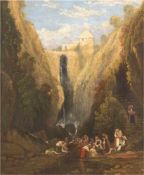 Muller, William, James (John) (1812 Bristol-1845 ebda.) "Wasserfälle von Tivoli", Öl/Holz,sign. u.