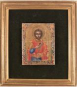 Ikone, Rußland, 19. Jh., Holz, feine polychrome Malerei auf Goldgrund (einigeFehlstellen),