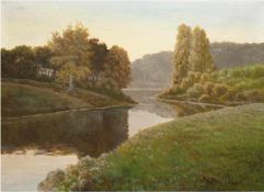 Poorter, Chr. (um 1930) "Flußlandschaft", Öl/Lw., signiert u.r., 58x78 cm, Rahmen