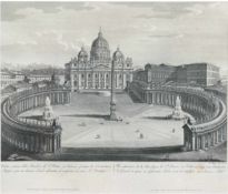 Ruga, Pietro (act. 1812-1838) "Basilica di St. Pietro i Vaticano", Kupferstich, 29,5x35,5cm, etwas