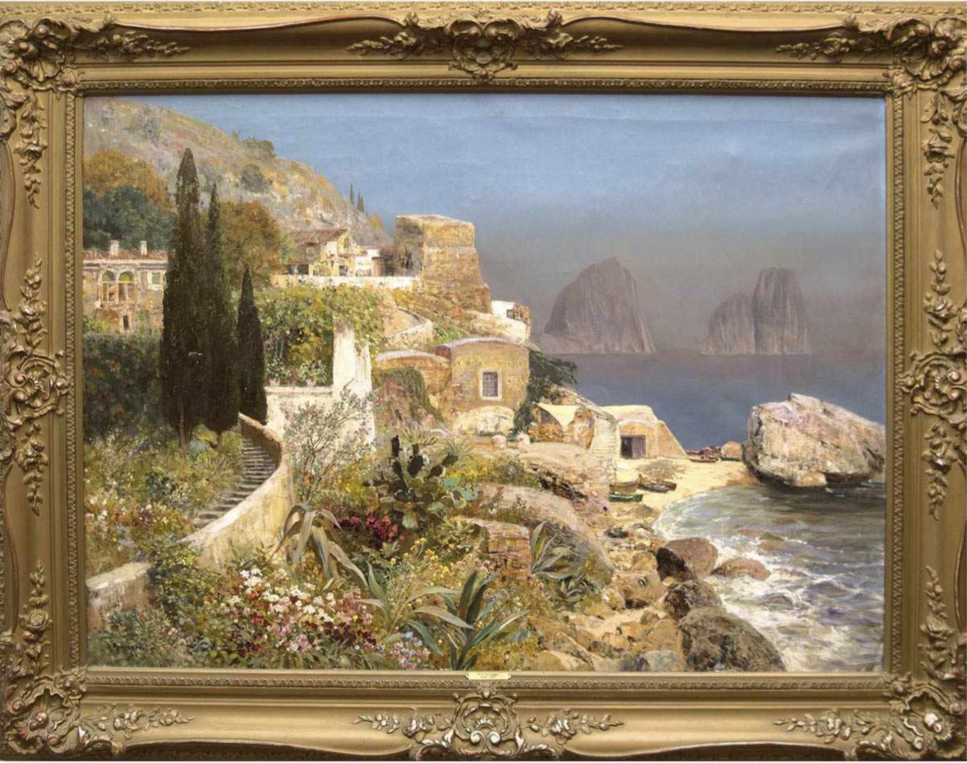 Arnegger, Alois (1879 Wien-1963 Wien) "Sommer auf Capri", Öl/Lw., sign. u.l., 90x123 cm,Rahmen (