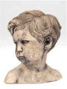 "Kopf eines kleinen Jungen", Frankreich, bez. 242.v.v., Kunstguß, H. 22 cm