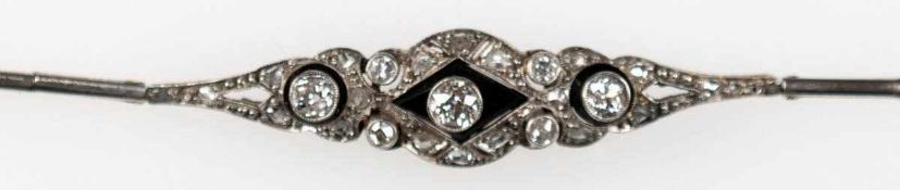 Armband um 1910, 585er GG und Platin, Brillanten ca. 0,90 ct., Diamanten ca. 0,40 ct.,zusammen 1,3