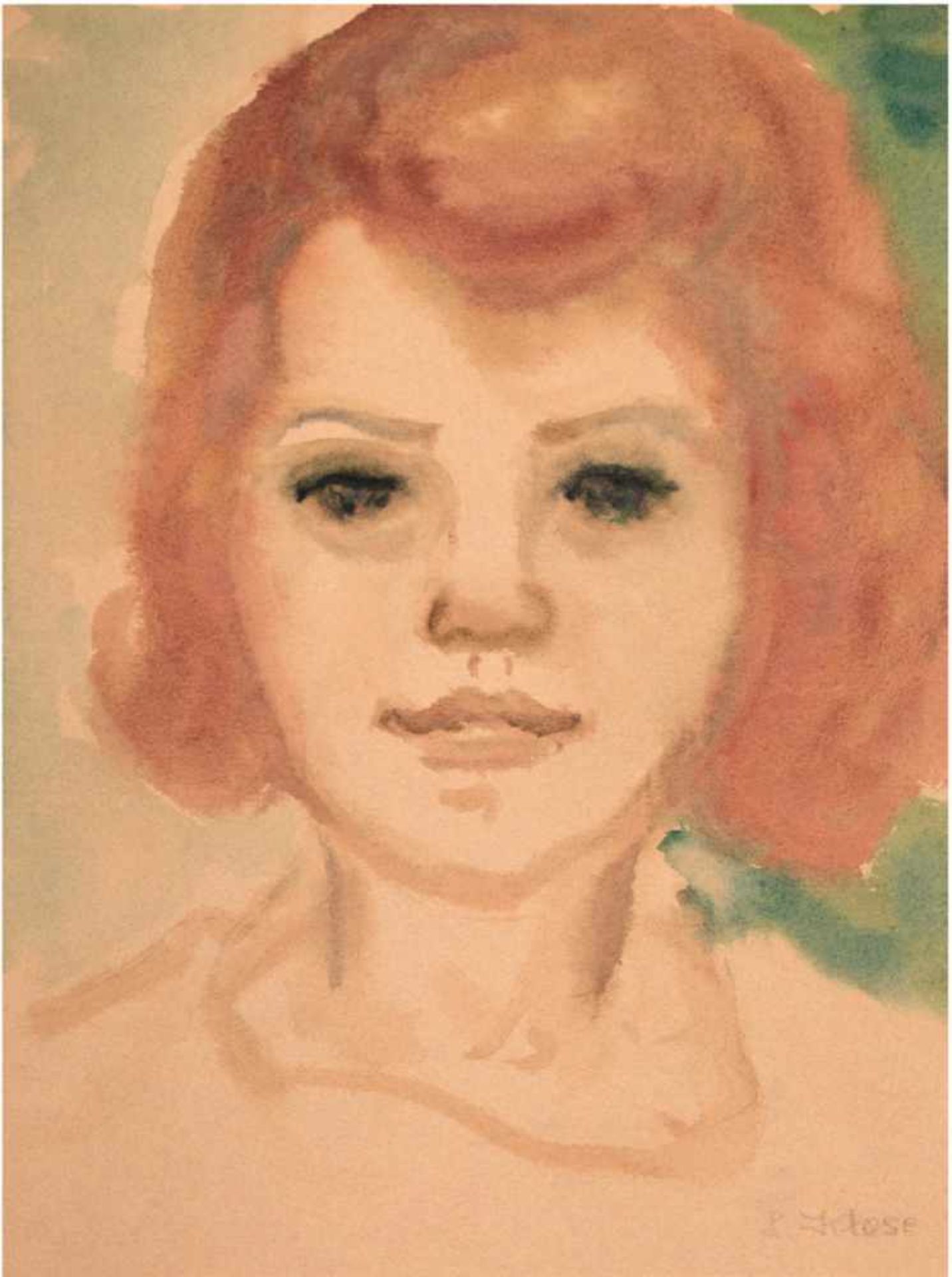 Klose, Liselotte (1918-2010) "Junges Mädchen", Aquarell, sign. u.r., 32x24 cm