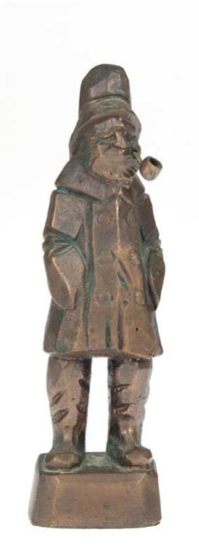Bronzefigur "Seemann mit Pfeife", braun patiniert, H. 19 cm