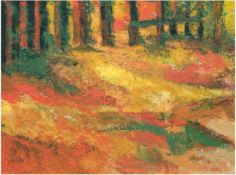 Landschaftmaler des 20. Jh. "Expressive Waldlandschaft", Öl/Lw., undeutl. sign u.l., 50x66cm,