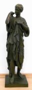 Bronzefigur "Griechische Göttin", um 1890, braun patiniert, unsigniert, verso mitGießereisignet "