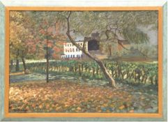 Schröder, Heinrich (1881-1943) "Herbstlandschaft", Öl/Lw., 44x62 cm, Rahmen, (Er studiertein Berlin,