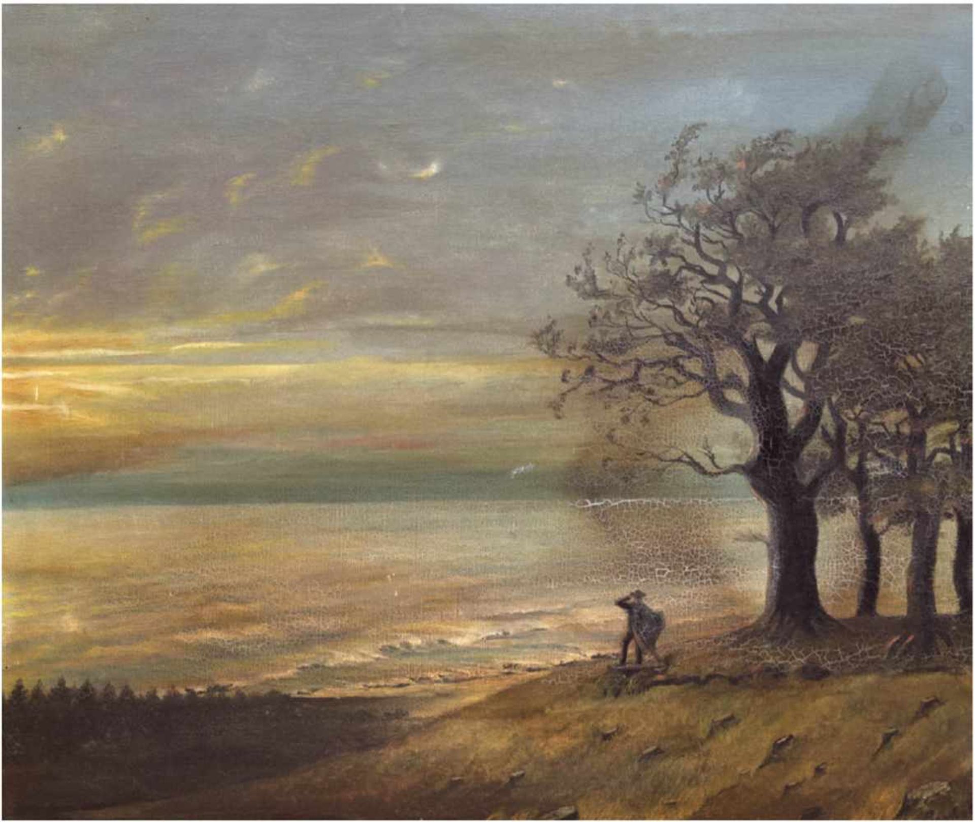 Gerhold (19./20. Jh.) "Mann schaut aufs Meer", Öl/Lw., sign. u.r., 52x59 cm, Rahmen