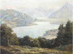 Pippel, Otto Eduard (1878-1960) "Bergsee", Öl/Lw., sign. u.r., 66x86 cm, Rahmen, (1896trat er in die
