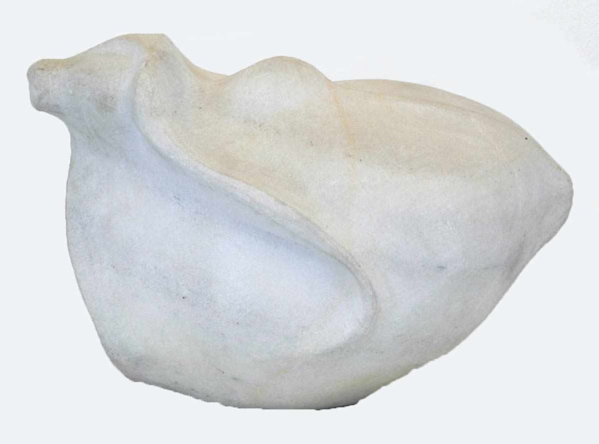 Marmor-Figur "Wasserbüffel", unsign., 27x41x26 cm