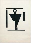 Röhl, Peter Karl (1890-1975) "Abstrakte Figur", Grafik, rücks. nummeriert, 25x20,5 cm,hinter Glas,