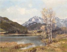 Burger, Josef (1887-1966 München) "Wagenbruchsee im Karwendel", Öl/Lw., sign. u.r., rücks.bez. 60x80